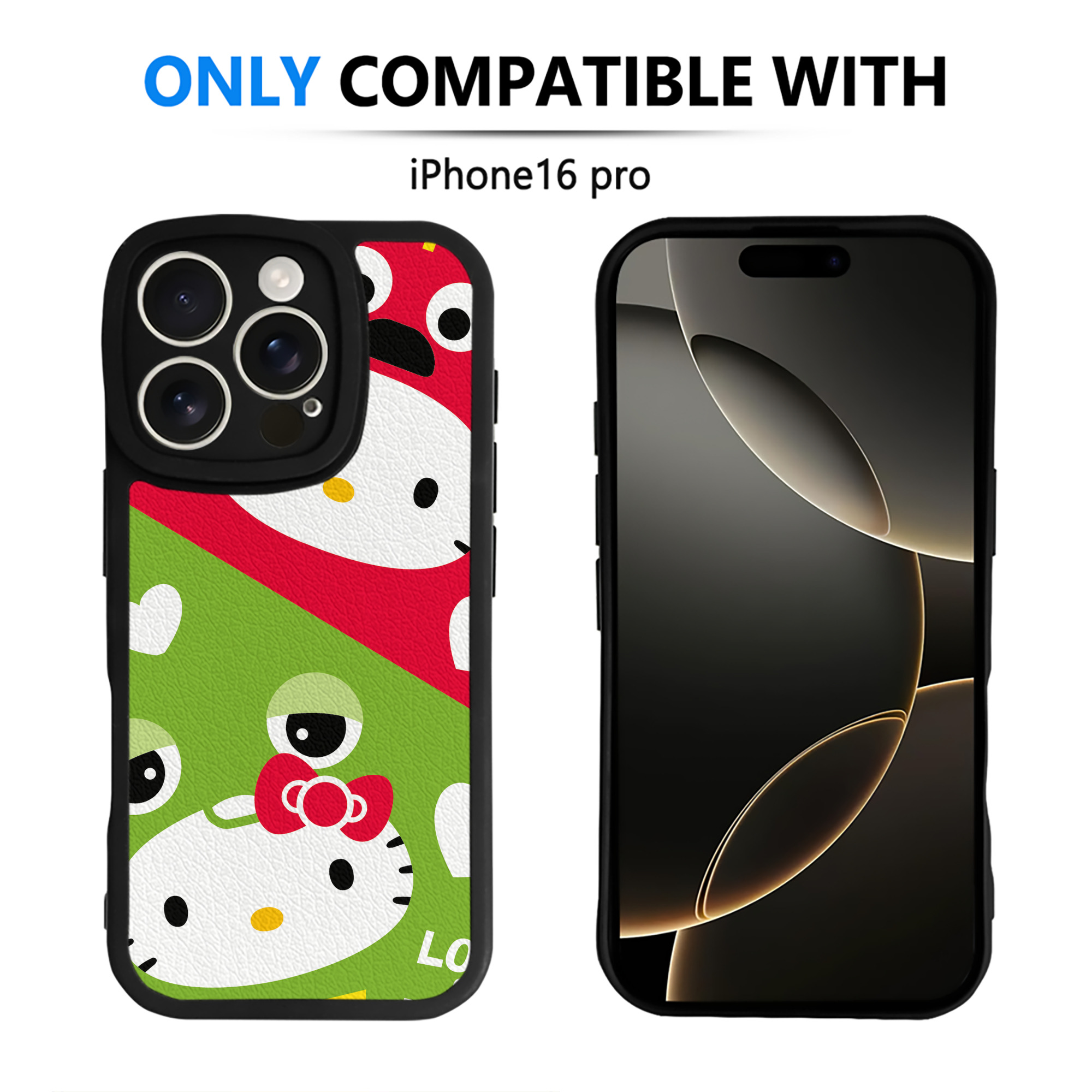（画像用） Hello Kitty ハローキティ 【iPhone 16シリーズ対応】シリコンスマホケース（レザー調） 材質：シリコン